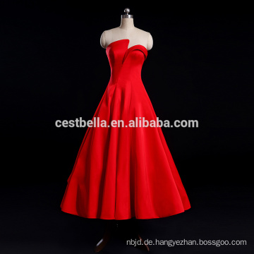 Einzigartiges Hochzeitskleid Red Sexy Satin Brautkleid Abendkleid Hochzeitszeremonie